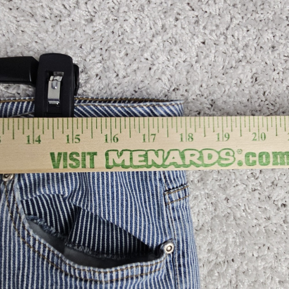 Vintage Y2K Railroad Hickory Stripe Faded Glory Stretch Capri Pants Missy Sz 16 - Picture 5 of 13